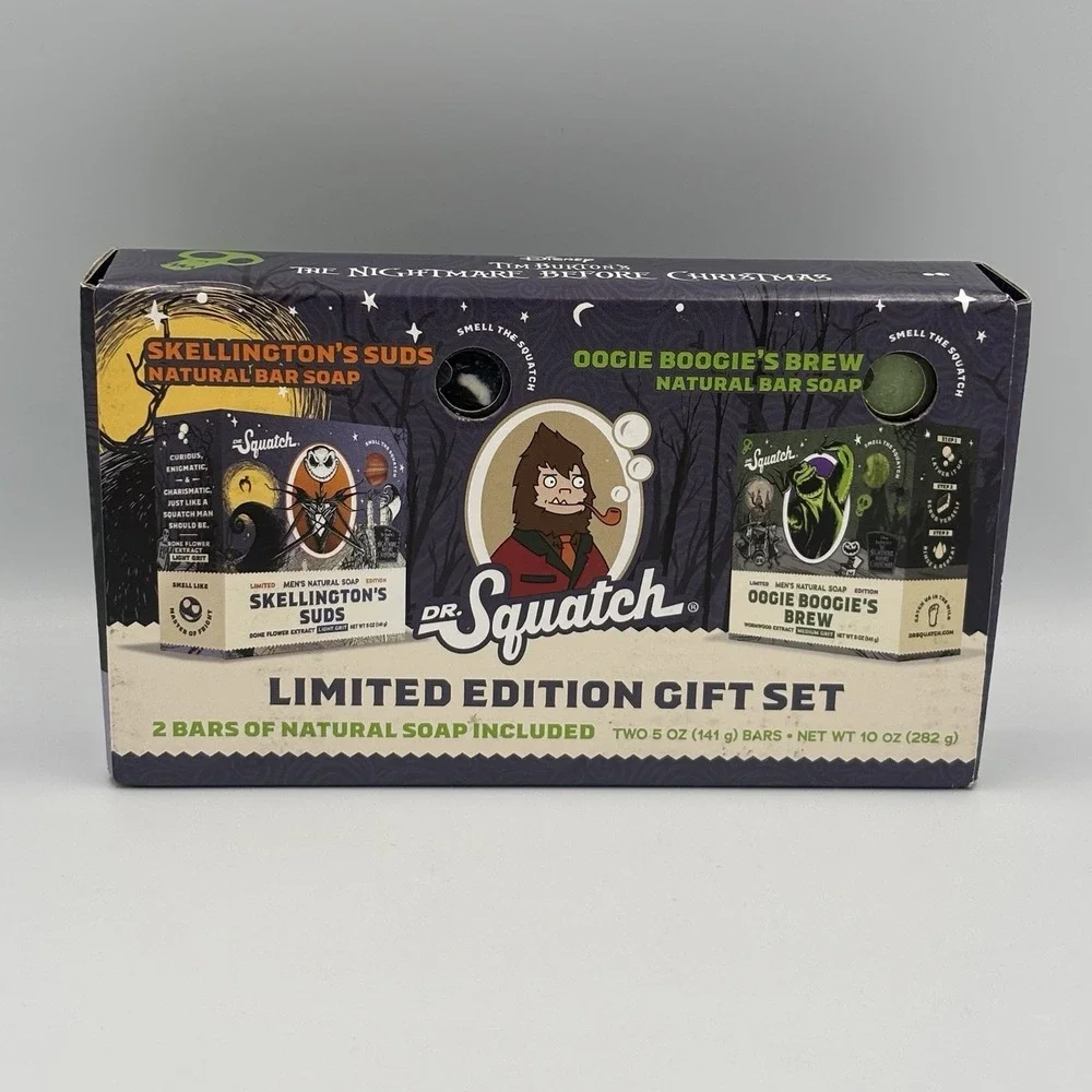 Dr Squatch Nightmare Before Christmas NBC Limited Edition‎ Gift Set 2 5 oz Bars